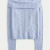Stitchy Off-the-Shoulder Sweater
