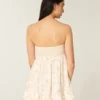 Strapless babydoll-mini-jurkje met ruches Strapless babydoll-mini-jurkje met ruches