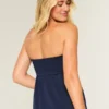 Strapless babydoll top met tailleband