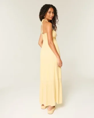 Strapless gevlochten maxi-jurk