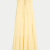 Strapless gevlochten maxi-jurk
