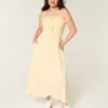 Strapless maxi-jurk met smokwerk