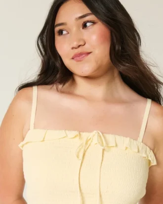 Strapless maxi-jurk met smokwerk