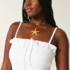 Strapless maxi-jurk met smokwerk