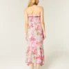 Strapless maxi-jurk met smokwerk Strapless maxi-jurk met smokwerk