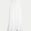 Strapless maxi-jurk met smokwerk