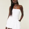 Strapless mini-jurk met gesmokt lijfje Strapless mini-jurk met gesmokt lijfje