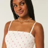 Strapless mini-jurk met gesmokt lijfje Strapless mini-jurk met gesmokt lijfje