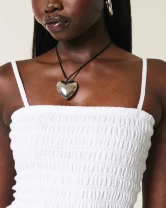 Strapless mini-jurk met gesmokt lijfje