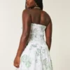 Strapless mini-jurk met gesmokt lijfje Strapless mini-jurk met gesmokt lijfje