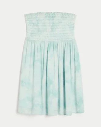 Strapless mini-jurk met ruches