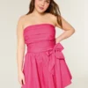 Strapless mini-jurk met strik Strapless mini-jurk met strik