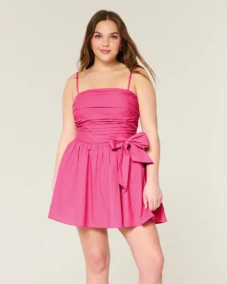 Strapless mini-jurk met strik