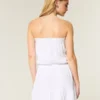 Strapless mini-jurk met trekkoord