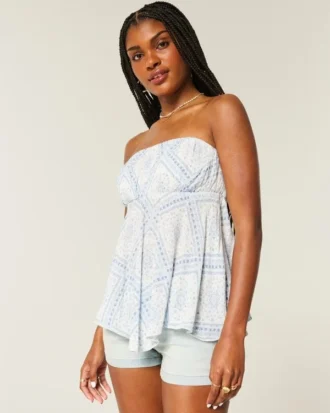 Strapless top met zigzagzoom