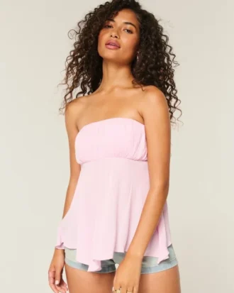 Strapless top met zigzagzoom