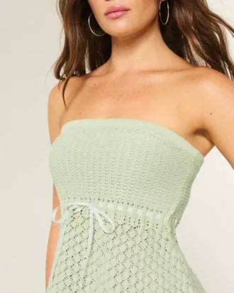 Strapless trui in haakstijl