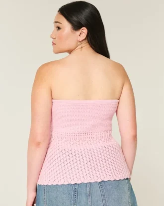 Strapless trui in haakstijl