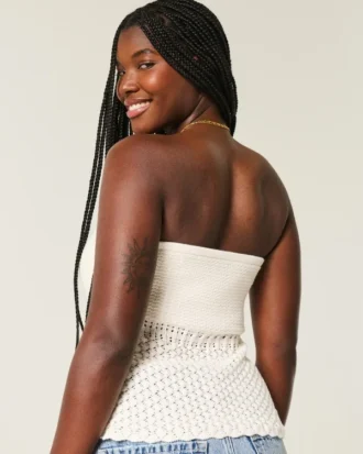 Strapless trui in haakstijl