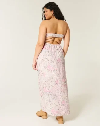 Strapless Twist Bust Maxi Jurk