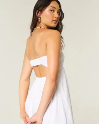 Strapless Twist Bust Maxi Jurk
