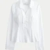Stretch popeline overhemd in smokingstijl Stretch popeline overhemd in smokingstijl