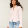 Stretch popeline overhemd met knopen Stretch popeline overhemd met knopen