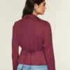 Stretch popeline overhemd met knopen Stretch popeline overhemd met knopen