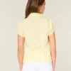 Stretch popeline shirt met korte mouwen en borduursel Stretch popeline shirt met korte mouwen en borduursel