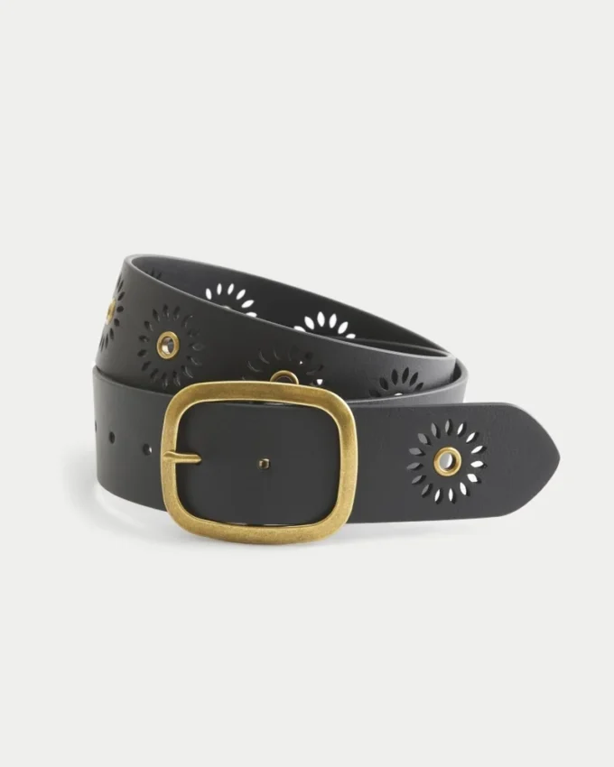 Sunburst Grommet veganistische leren riem