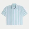 Super boxy Oxford-overhemd met korte mouwen