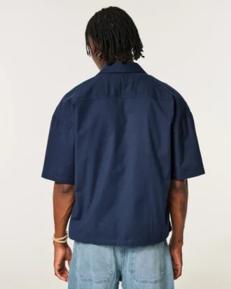 Super boxy Oxford-overhemd met korte mouwen