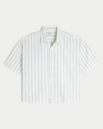 Super boxy Oxford-overhemd met korte mouwen