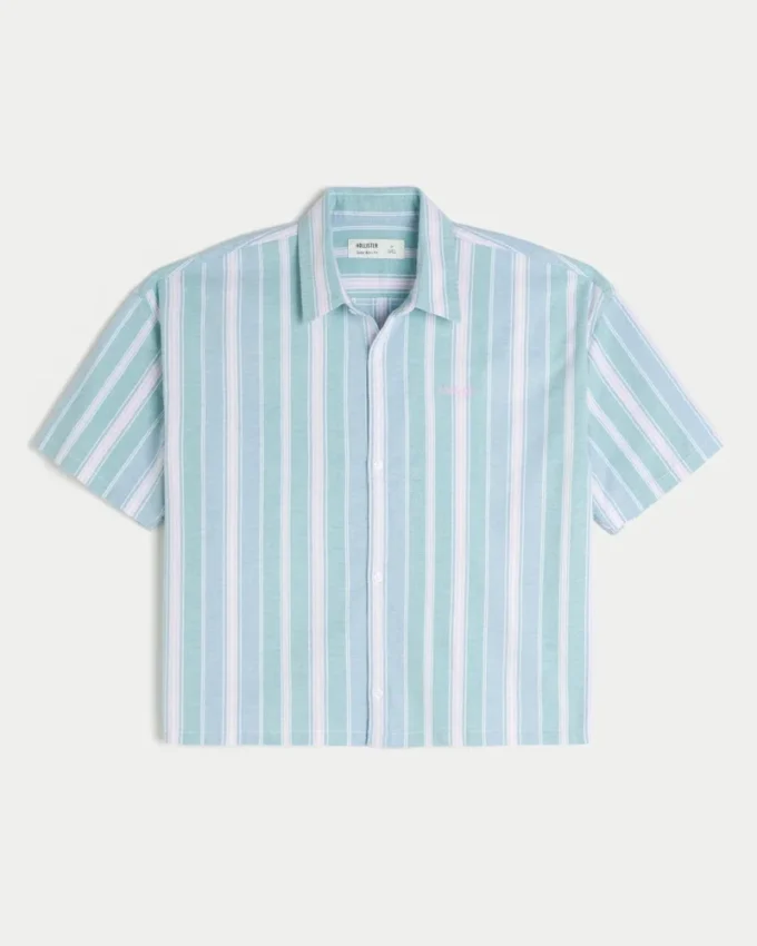 Super boxy Oxford-overhemd met korte mouwen