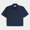 Super boxy Oxford-overhemd met korte mouwen