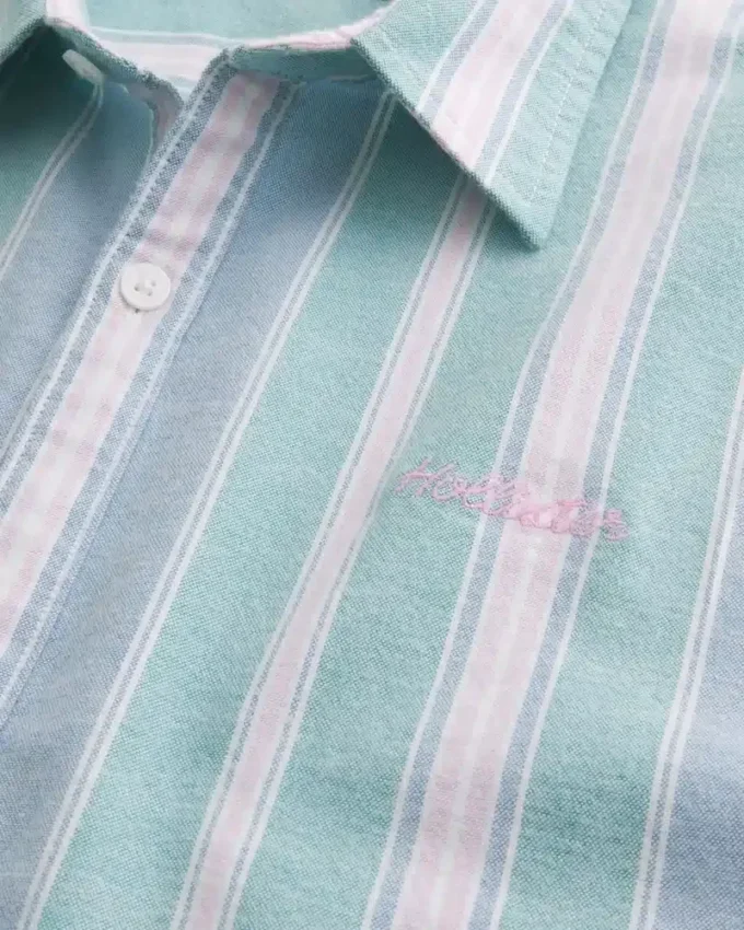 Super boxy Oxford-overhemd met korte mouwen