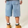 Superbaggy denim short met doodshoofdprint Superbaggy denim short met doodshoofdprint
