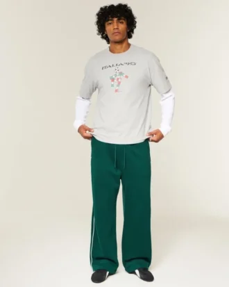 Superbaggy joggingbroek met biezen