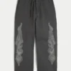Superbaggy joggingbroek met dubbele vlammenprint Superbaggy joggingbroek met dubbele vlammenprint