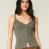 Sweatertanktop met knoopsluiting Sweatertanktop met knoopsluiting