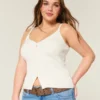 Sweatertanktop met knoopsluiting Sweatertanktop met knoopsluiting