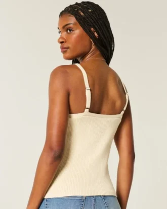 Sweatertanktop met knoopsluiting