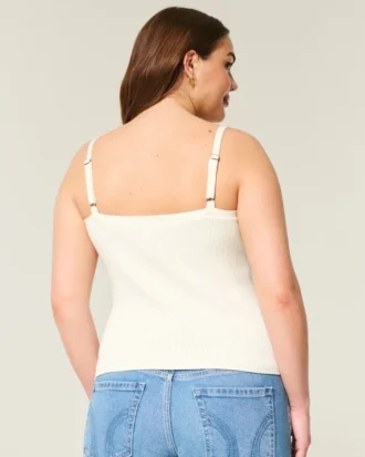 Sweatertanktop met knoopsluiting