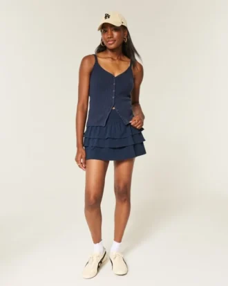 Sweatertanktop met knoopsluiting