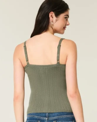 Sweatertanktop met knoopsluiting