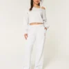 Sweatpants met brede pijpen en hondengrafiek Sweatpants met brede pijpen en hondengrafiek
