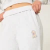 Sweatpants met brede pijpen en hondengrafiek Sweatpants met brede pijpen en hondengrafiek