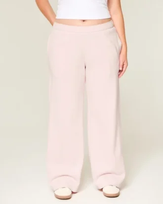 Sweatpants met hartvormig zakje en wijde pijpen