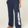 Sweatpants met logo en wijde pijpen