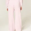 Sweatpants met logo en wijde pijpen